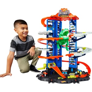 Hot Wheels City Robo T-Rex Ultimate Garage Multi-Level Multi-Play Mode Stores 100 Plus 1:64 Scale Cars Gift idea for Kids 3 and Older (Amazon Exclusive)(Garage)