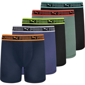 PUMA Boys’ 5 Pack Performance Boxer Briefs(Blue/Green)