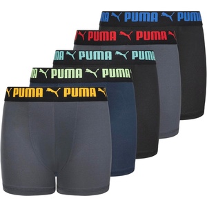 PUMA Boys’ 5 Pack Performance Boxer Briefs(Grey/Bright)