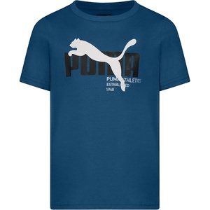 PUMA Boys’ Big Cat Logo T-Shirt(Mykonos Blue)