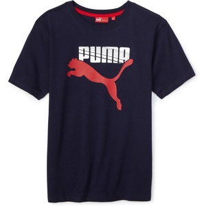 PUMA Boys’ Big Cat Logo T-Shirt(Navy)
