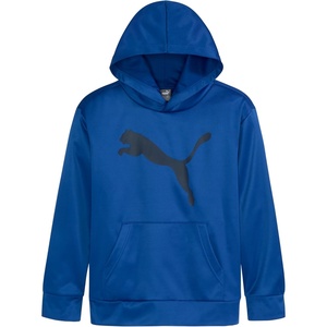 PUMA Boys’ Logo Pullover Hoodie, Fleece Sweatshirt, Large Front Pocket(Cobalt Glaze)