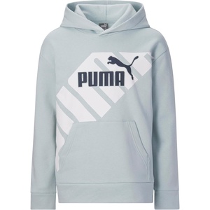 PUMA Boys’ Logo Pullover Hoodie, Fleece Sweatshirt, Large Front Pocket(Turquoise Surf)