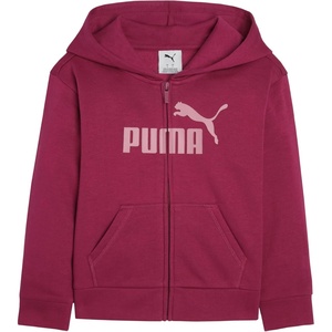 PUMA Girls’ Core Logo Zip Up Hoodie(Berry)