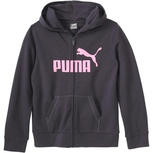 PUMA Girls’ Core Logo Zip Up Hoodie(Galactic Grey)