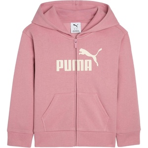 PUMA Girls’ Core Logo Zip Up Hoodie(Poised Pink)