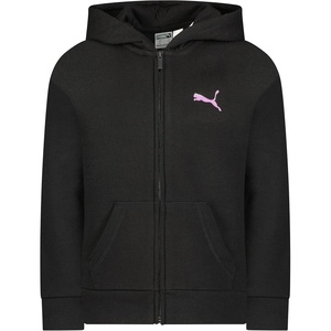 PUMA Girls’ Core Logo Zip Up Hoodie(Puma Black)