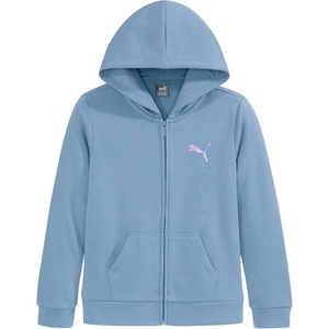 PUMA Girls’ Core Logo Zip Up Hoodie(Zen Blue)