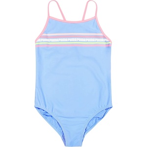 PUMA Girls’ One Piece Bathing Suit, Athletic Swimsuit, Quick Dry, Day Dream(Day Dream)