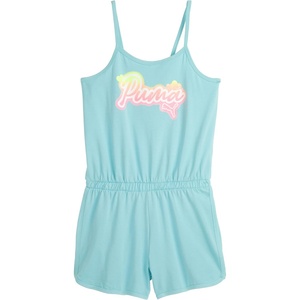 PUMA Girls’ Sleeveless Romper, One Piece Outfit, Lightweight & Breathable(Lake Blue)