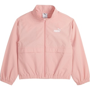 PUMA Girls’ Windbreaker Jacket, Zip Up Closure, Lightweight(Rose)