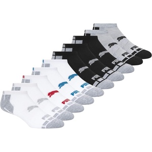 PUMA Kids’ 10 Pack Low Cut Socks(White/Multi)