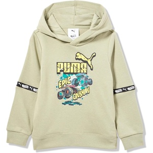 PUMA Kids Boys X Hot Wheels Graphic Hoodie Casual Outerwear Casual – Black(Lux Army Ah25)