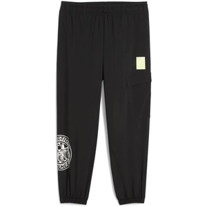 PUMA Kids Boys X Hot Wheels Relaxed Graphic Cargo Pants Casual – Black(Black)