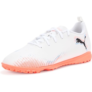 PUMA Kids Future 8 Play Turf Training Soccer Cleats (Little Kid/Big Kid)(White-black-glowing Red Ah25)