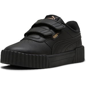 PUMA Kids Girls Carina 3.0 V Sneakers Shoes Casual(Black-gold Ah25)