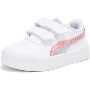 PUMA Kids Girls Carina 3.0 V Sneakers Shoes Casual(White-pinkscape Ah25)