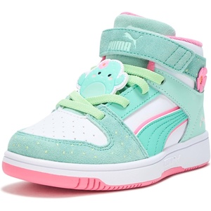 PUMA Kids Girls X Rebound Layup Graciela Mid Sneakers Shoes Casual – Green(Green)