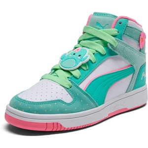 PUMA Kids Girls X Rebound Layup Graciela Mid Sneakers Shoes Casual – Green(Mint-puma White-mint Melt)