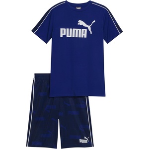 PUMA Kids Graphic T-Shirt & Fleece Short Set (Toddler)(Dark Blue)