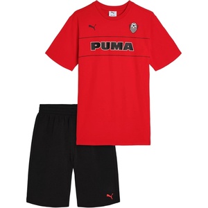 PUMA Kids Graphic T-Shirt & Fleece Short Set (Toddler)(For All Time Red)