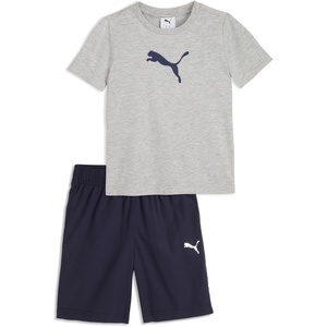 PUMA Kids Graphic T-Shirt & Fleece Short Set (Toddler)(Heather Grey)