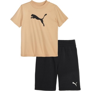 PUMA Kids Graphic T-Shirt & Fleece Short Set (Toddler)(Iced Coffee)