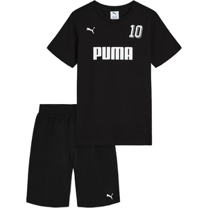 PUMA Kids Graphic T-Shirt & Fleece Short Set (Toddler)(Jet Black)