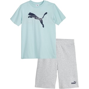 PUMA Kids Graphic T-Shirt & Fleece Short Set (Toddler)(Modern Mint)