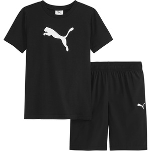 PUMA Kids Graphic T-Shirt & Fleece Short Set (Toddler)(Puma Black)