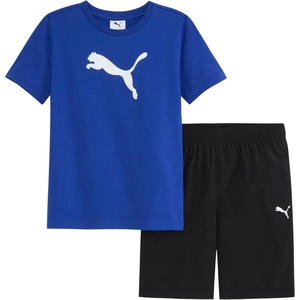 PUMA Kids Graphic T-Shirt & Fleece Short Set (Toddler)(Royal Blue)