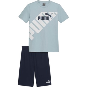 PUMA Kids Graphic T-Shirt & Fleece Short Set (Toddler)(Turquoise Aqua)