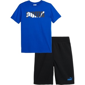 PUMA Kids Graphic T-Shirt & Fleece Short Set (Toddler)(Vivid Blue)