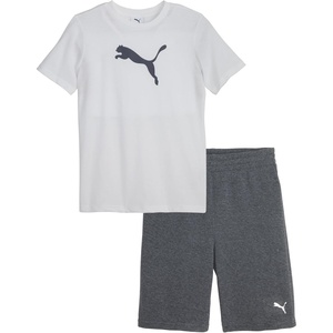 PUMA Kids Graphic T-Shirt & Fleece Short Set (Toddler)(White)