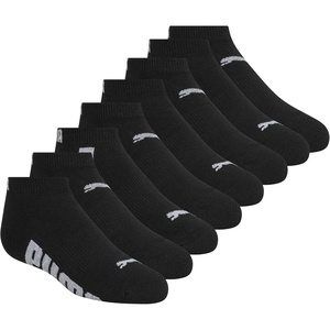 PUMA Kids’ Low Cut Extra Cushion & Arch Support Socks (8-Pack)(Black)
