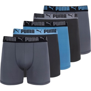 PUMA Men’s 5 Pack Performance Boxer Briefs(Black/Blue/Grey)