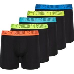 PUMA Men’s 5 Pack Performance Boxer Briefs(Black/Bright)