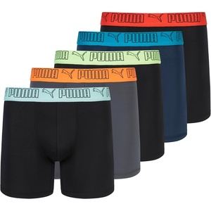 PUMA Men’s 5 Pack Performance Boxer Briefs(Black/Grey/Navy/Bright)