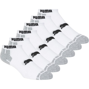 PUMA Men’s 6 Pack Low Cut Socks(White/Grey)