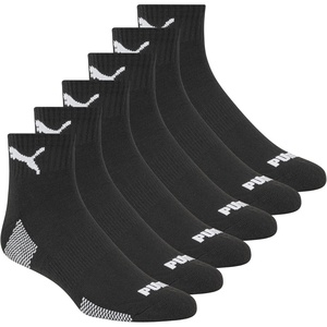 PUMA Men’s 6 Pack Quarter Crew Socks(Black/White)