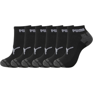 PUMA Men’s 6 Pack Quarter Crew Socks(Charcoal)
