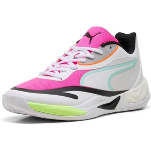 PUMA Men’s All-pro Nitro Skybreak Basketball Shoes(Puma White-mint Melt-fluro Pink Pes)