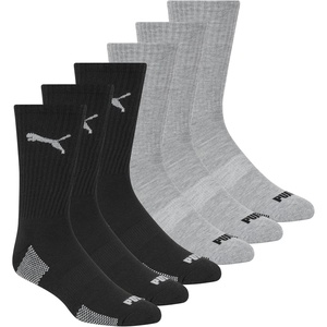 PUMA Men’s Crew Socks (6-Pack)(Black/Grey Combo)