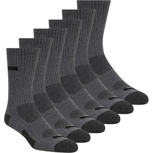 PUMA Men’s Crew Socks (6-Pack)(Dark Gray)