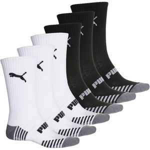 PUMA Men’s Crew Socks (6-Pack)(White / Black)
