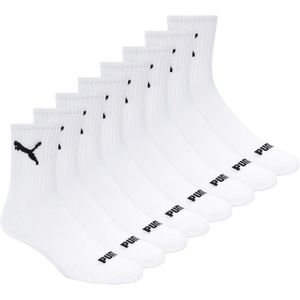 PUMA Men’s High Quarter Crew Socks (8-pack)(White/Black)
