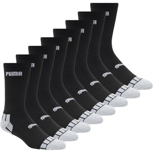 PUMA Men’s Men’s Crew Socks (8-pack)(Black/Grey)