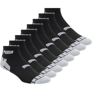 PUMA Men’s Quarter Crew Socks (8-pack)(Black/Grey)