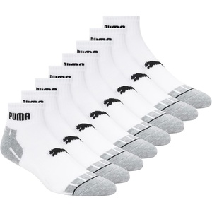 PUMA Men’s Quarter Crew Socks (8-pack)(White/Black)
