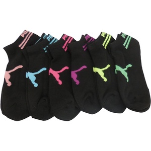 PUMA Women’s 6 Pack Runner Socks(Black/Pink)